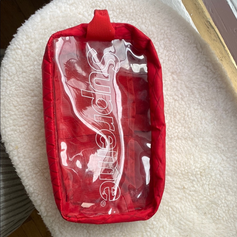 Supreme Red Clear Pouch